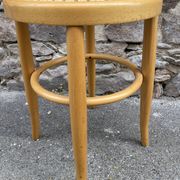 vintage curved wooden stool
