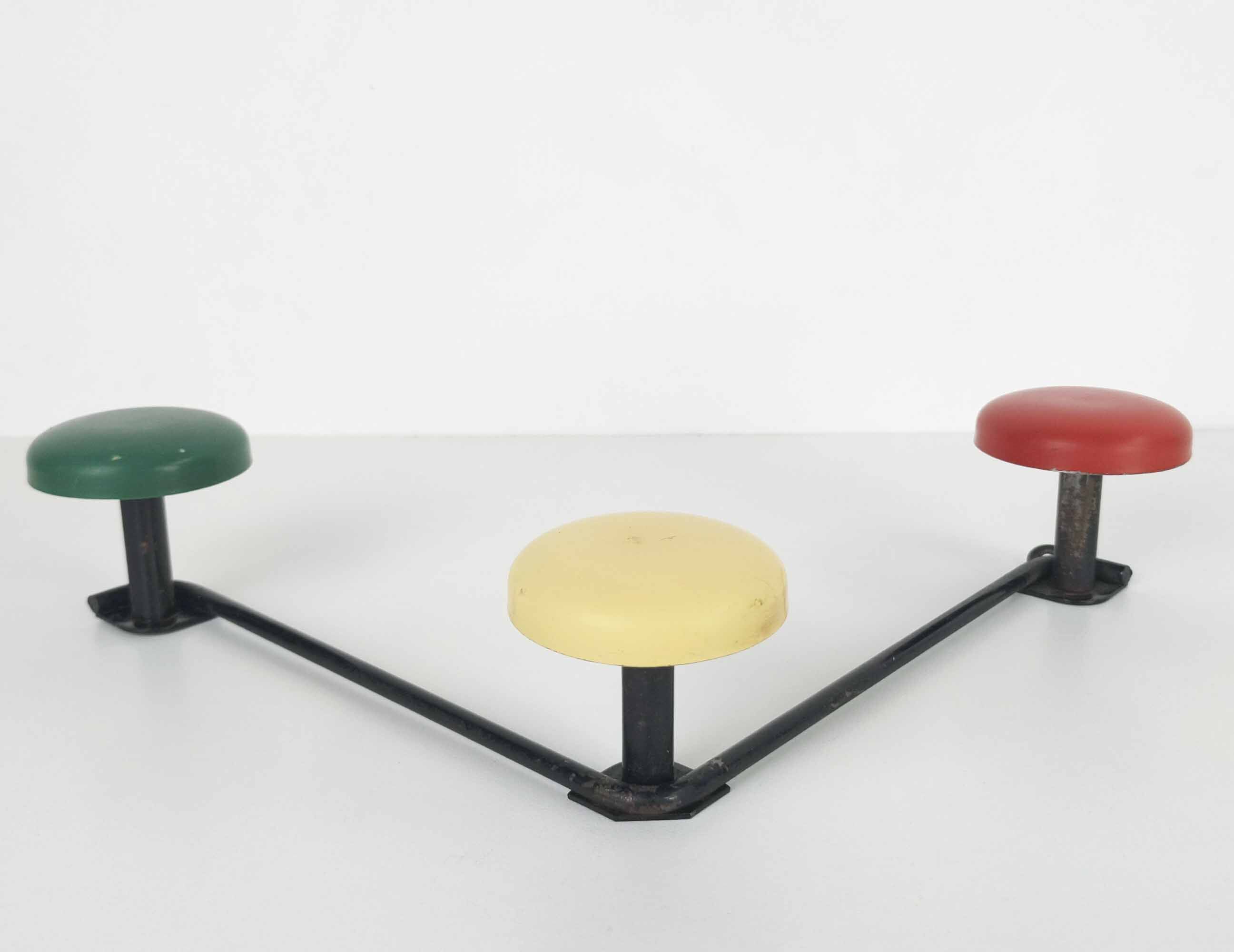 Pair of coatrack three 3 patères