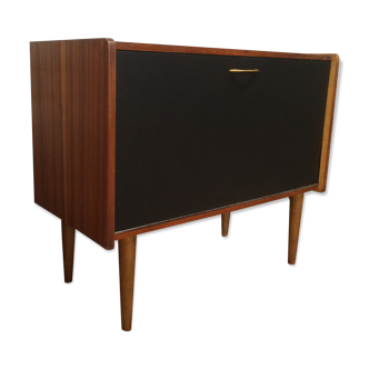 Buffet bar scandinave en teck et porte noire