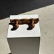 Small coat hook with two round flat button pegs in pine H8.