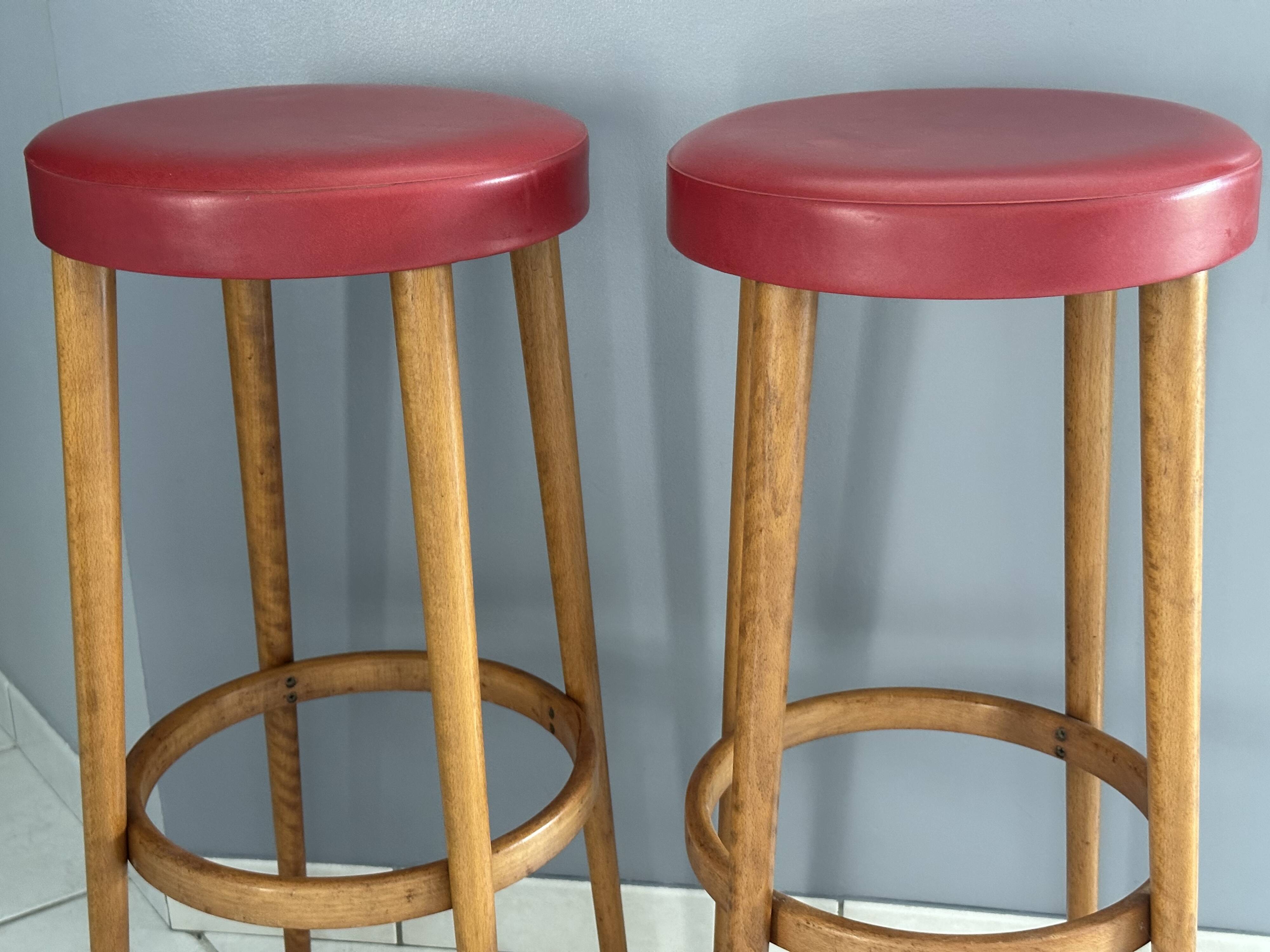 Pair of Bar stools from Baumann vintage 1970s