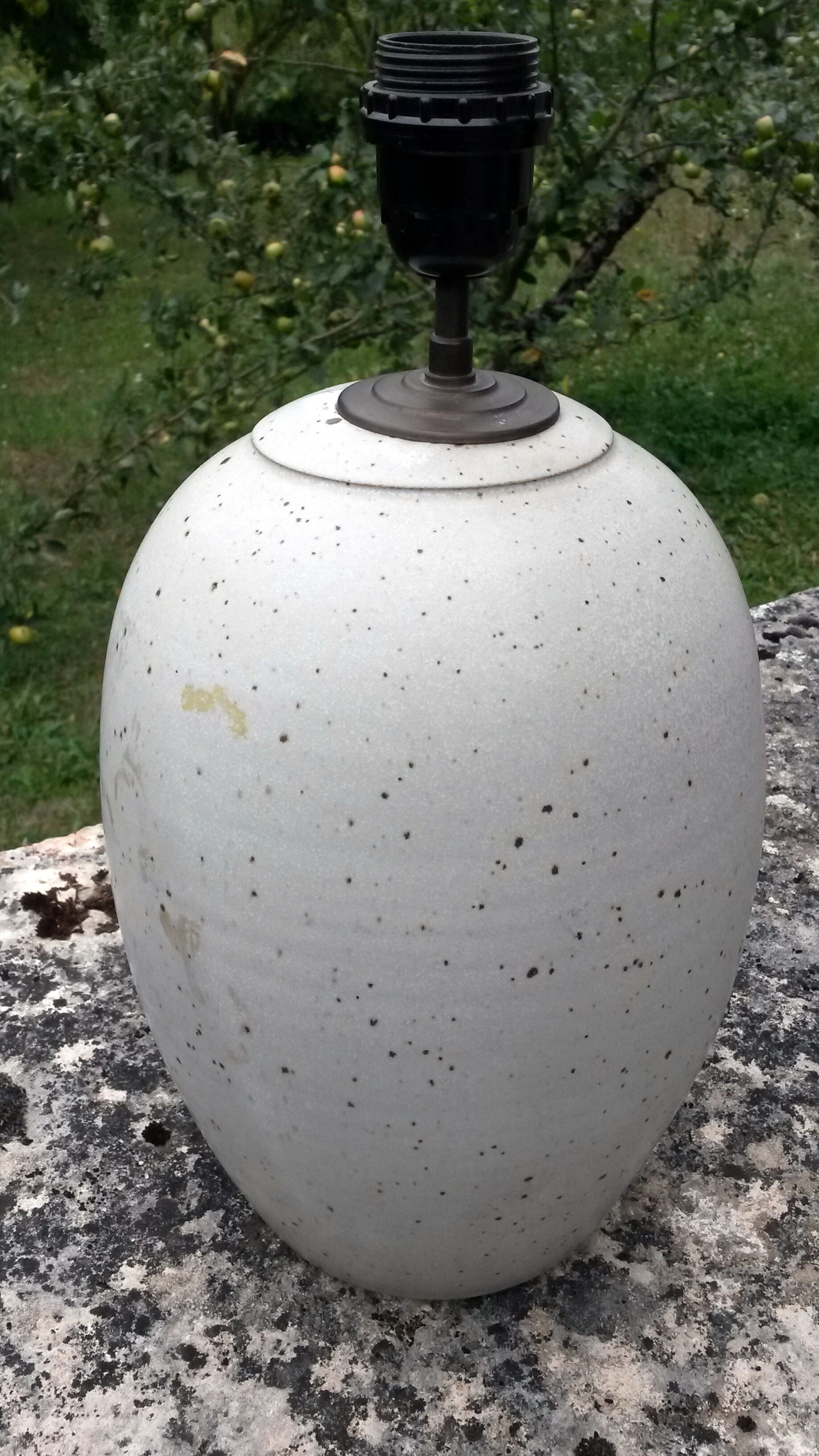 Balustre lamp foot in grey sandstone, 70s