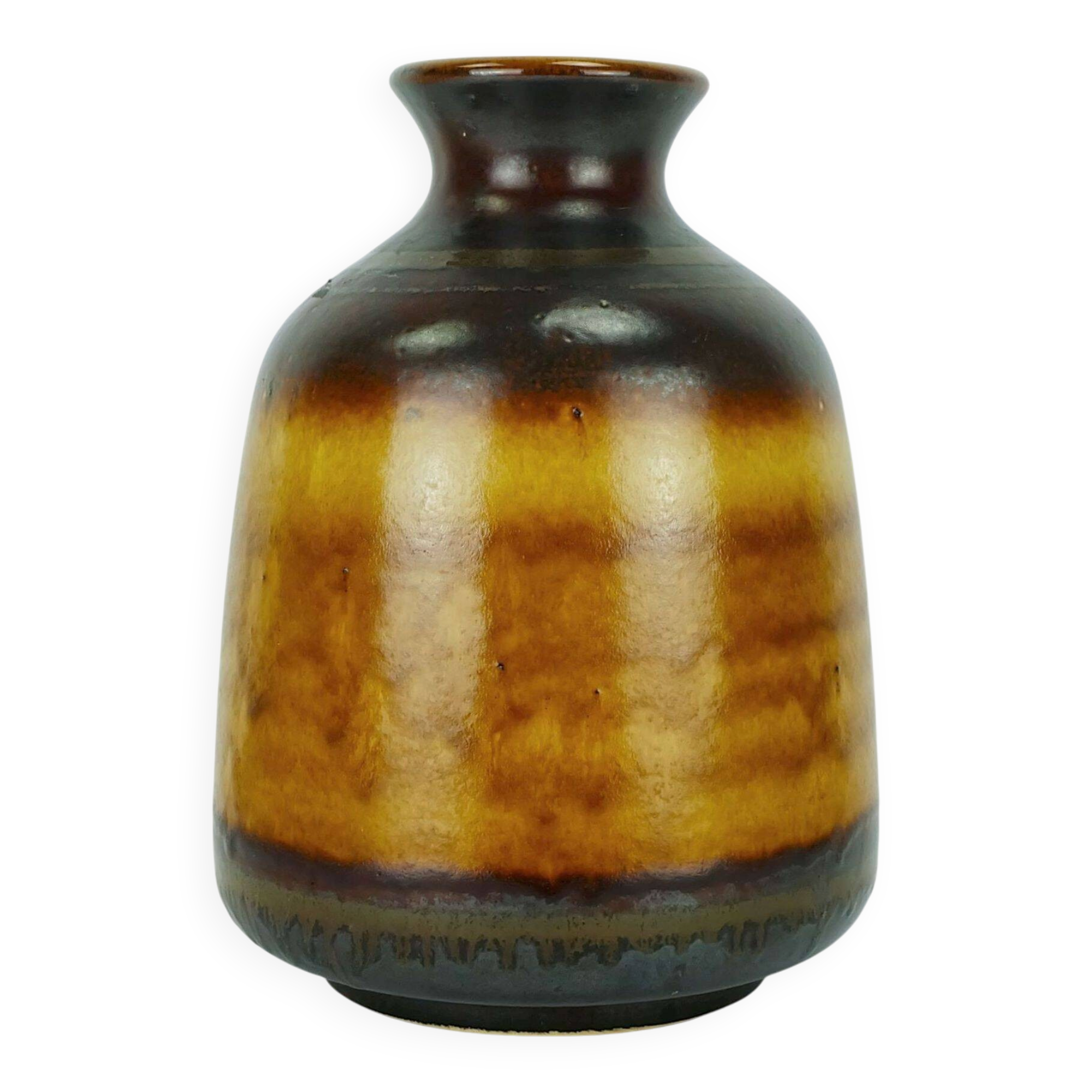 large 60s VASE ceramic model no. 1109/1 amber with red and brown