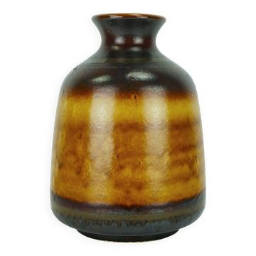 grand vase en céramique des années 60 modèle n° 1109/1 ambre avec rouge et marron