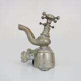 Old bathtub faucet, kitchen in silvered bronze with its shell-shaped soap dish