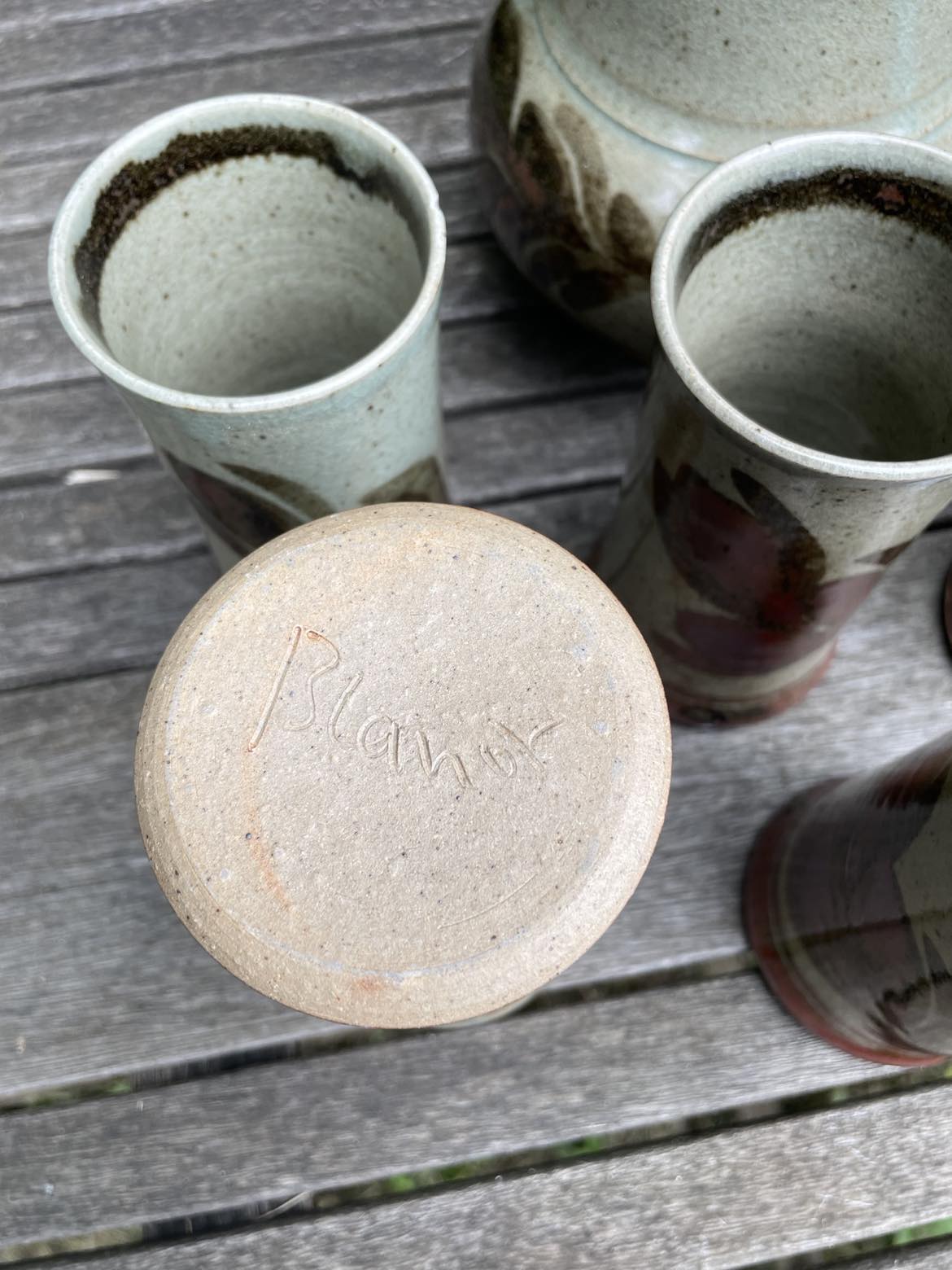 Service à café/tisane/orangeade en grès de la poterie Blanot