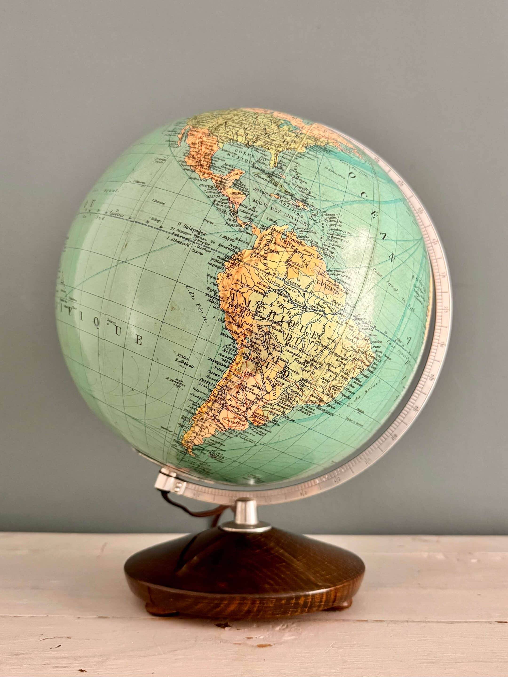 Duo globe terrestre « Colomb », vers 1960