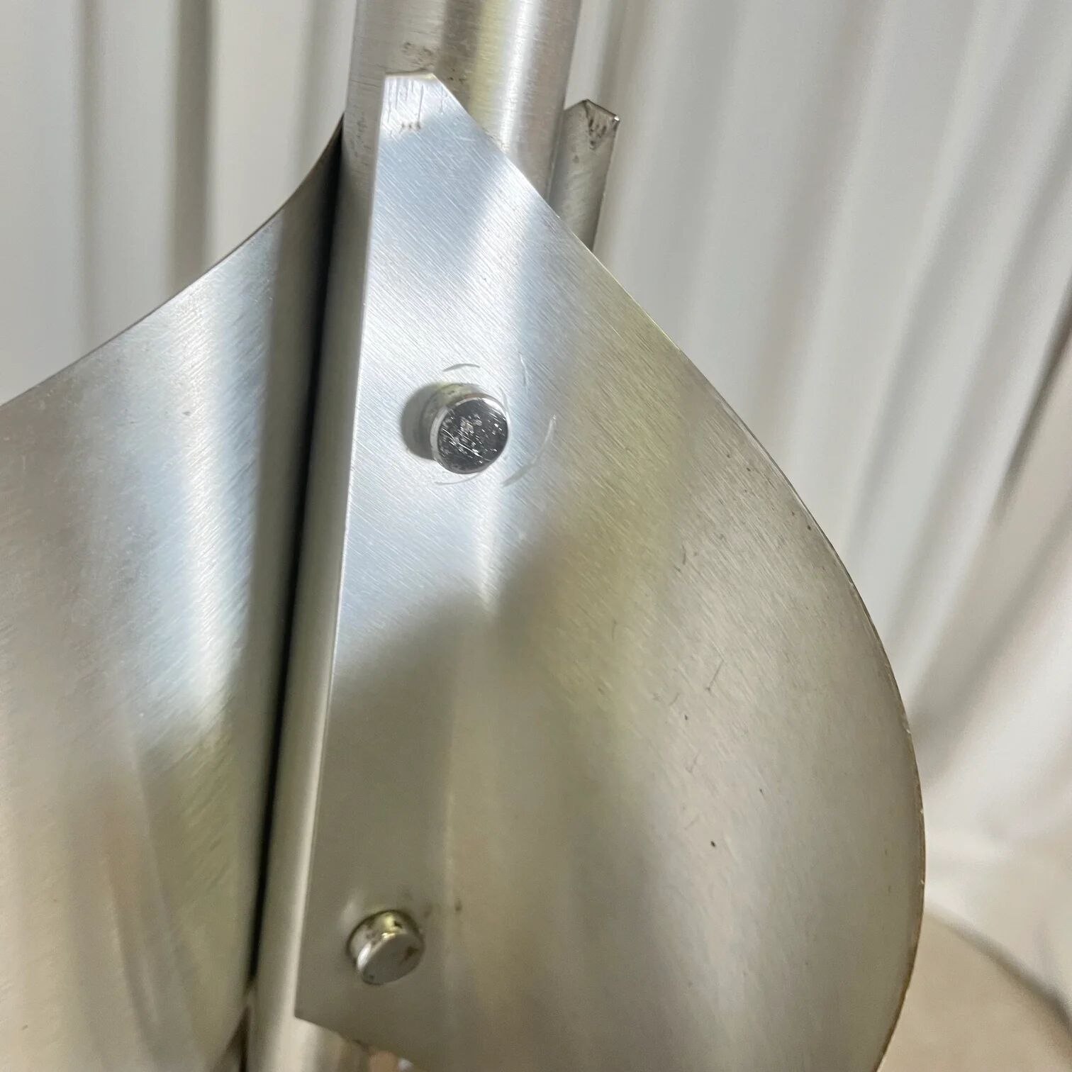 Brushed aluminium floor lamp, Space Age style, 1970s