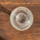 Vintage round-shaped glass carafe with cork stopper H27