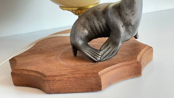 Lampe Art déco Otarie verre soufflé