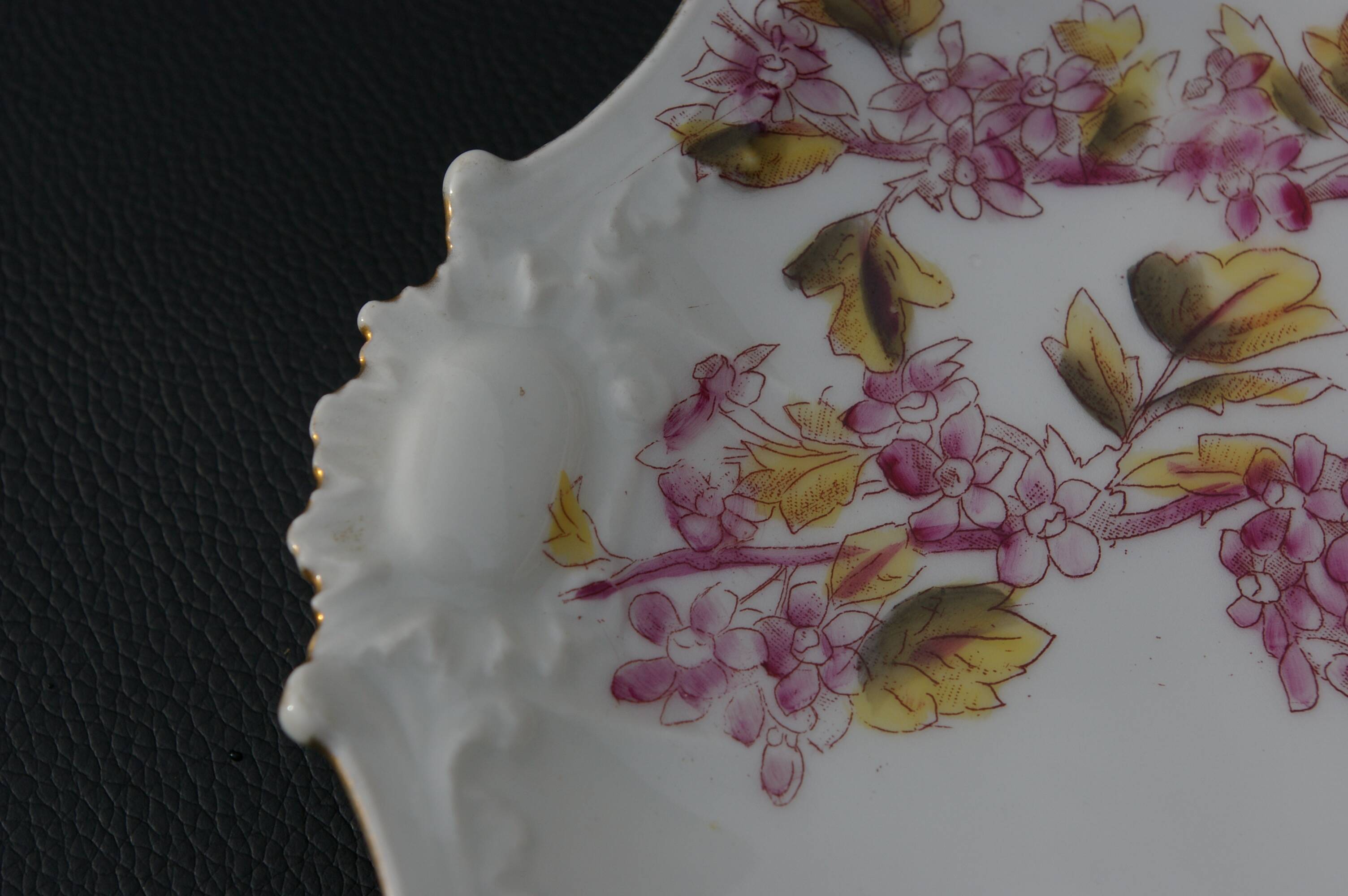 6 Assiettes à dessert en porcelaine de Limoges 1900 - Décor oiseau