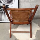 Bamboo folding armchair and caning