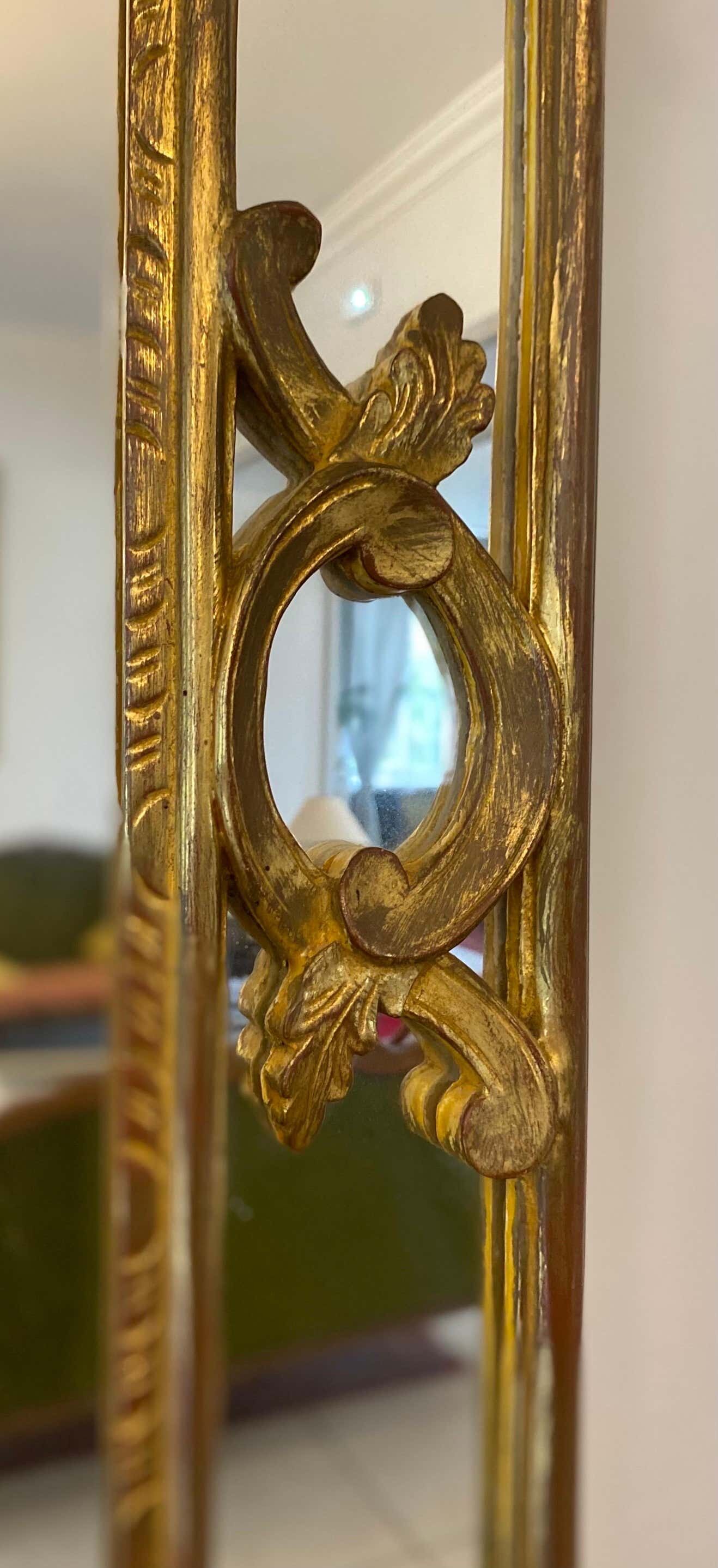 Gilded decorative miror with double frame Louis XIV st., France twentieth century