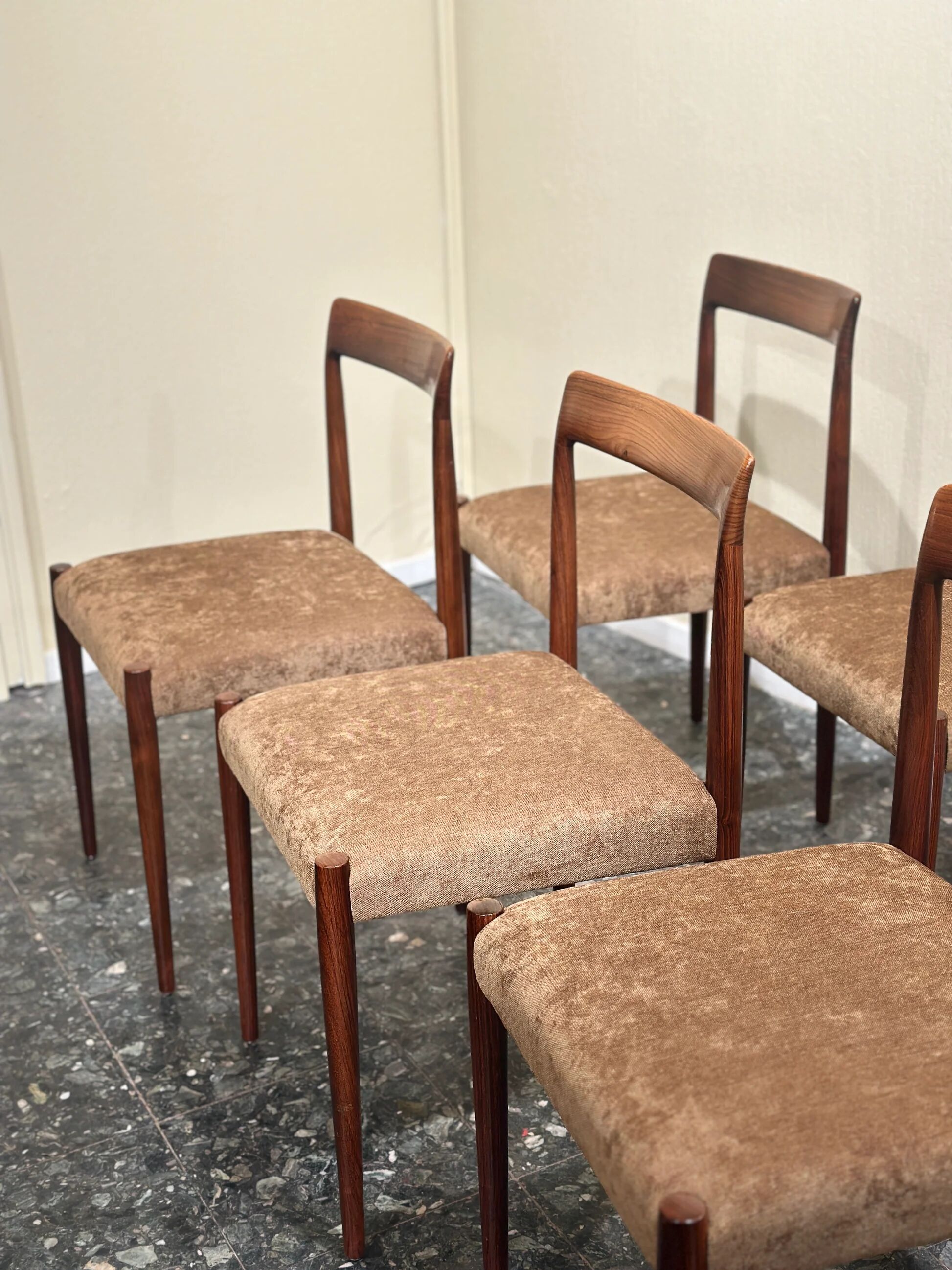Set of 8 Lübke Rosewood Dining Chairs, Germany, 1960s