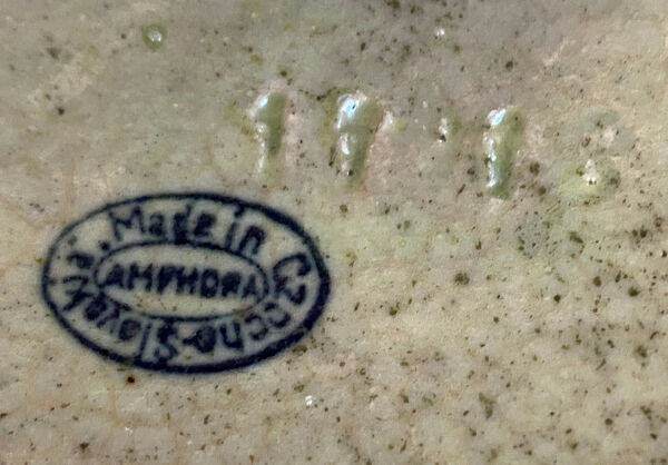 Panier en céramique Arts & Crafts Amphora Bohème Tchécoslovaquie 1900