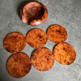 Vintage elm coasters