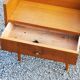 Vintage bedside table of the 50s in blond oak bobbin feet