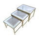 Nesting tables brass smoked glass and mirror