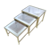 Nesting tables brass smoked glass and mirror