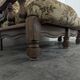 Rustic solid oak sofa with floral decoration
