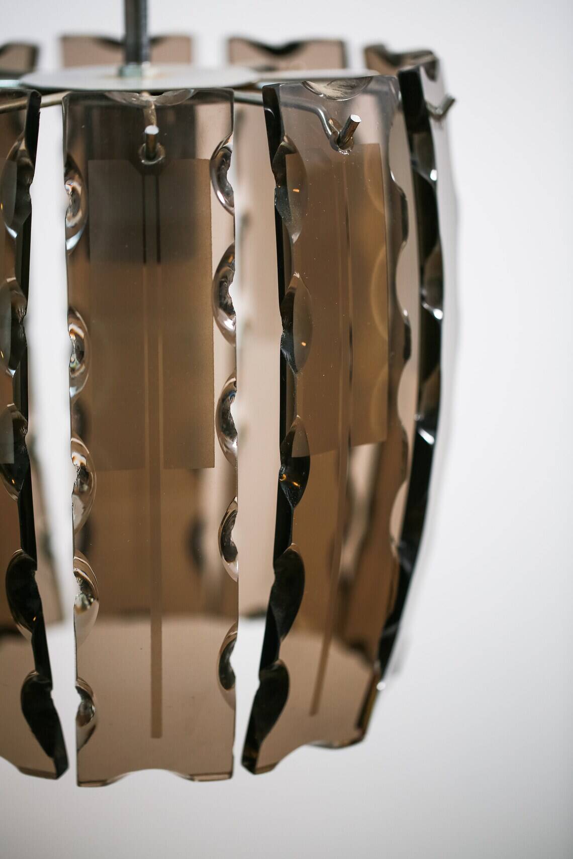 Vintage VECA Murano Glass Chandelier - 1970s Italian Pendant Lamp