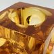 Bougeoir ice cube verre ambré années 60