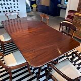 Antique Georgian twin pedestals dining table and 10 chairs