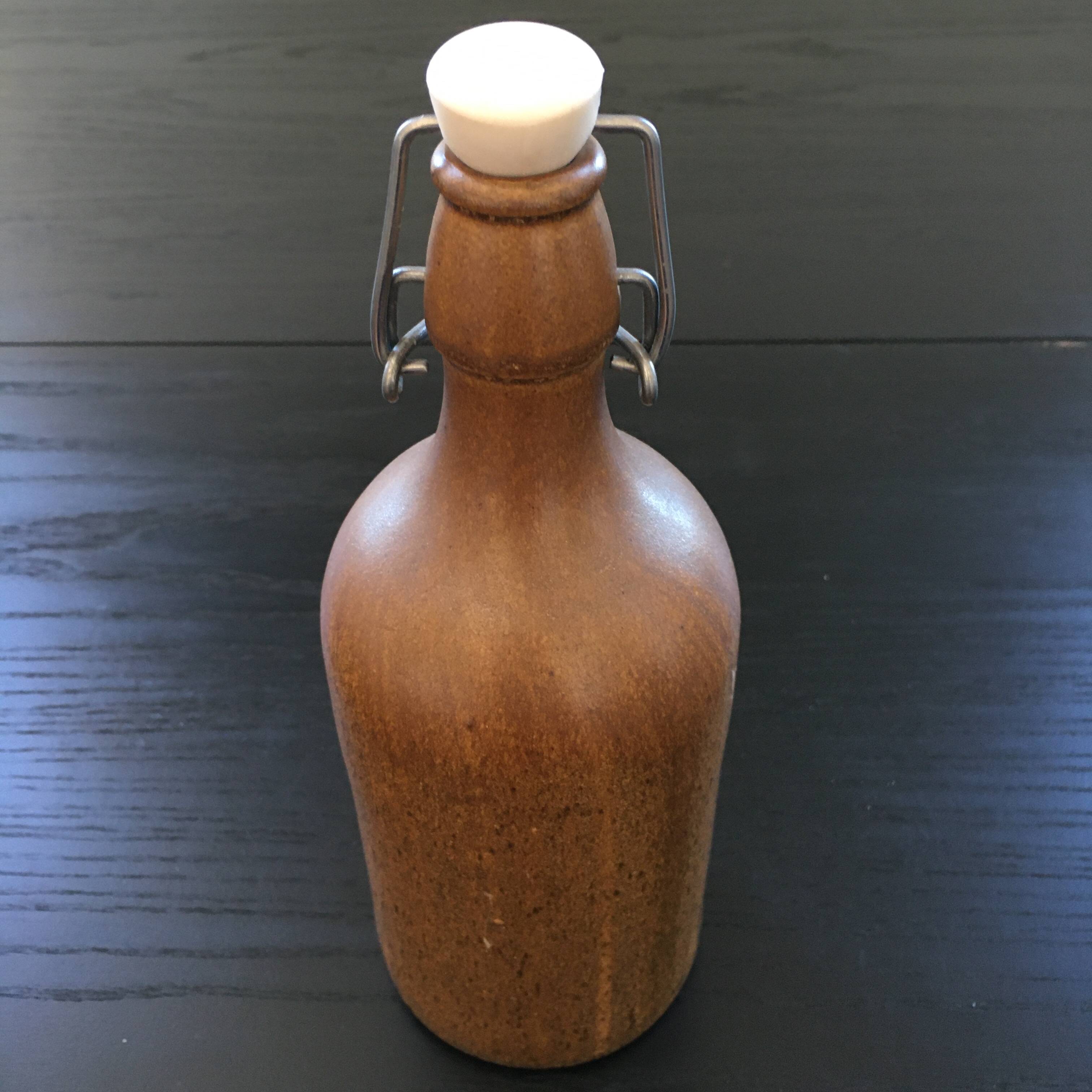 Beige stoneware bottle