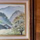 Old painting of a mountain farm landscape from the 50s/70s.