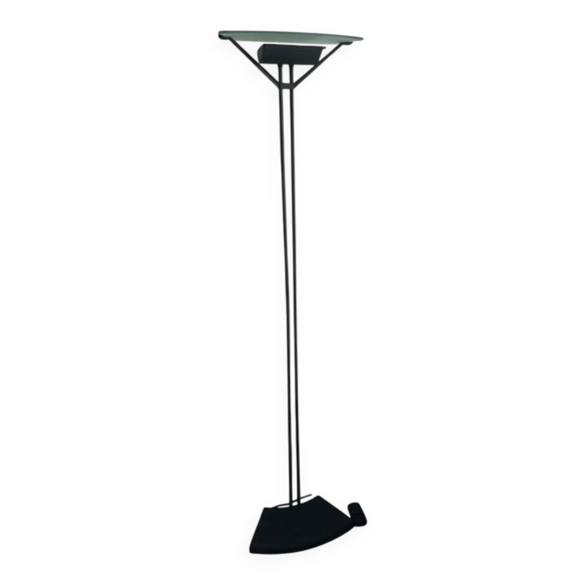 Black halogen floor lamp – design by Sigheaki Asahara, circa 1980