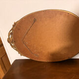 Antique Oval Round Golden Mirror in Wood Louis XVI Style Rocaille Pediment