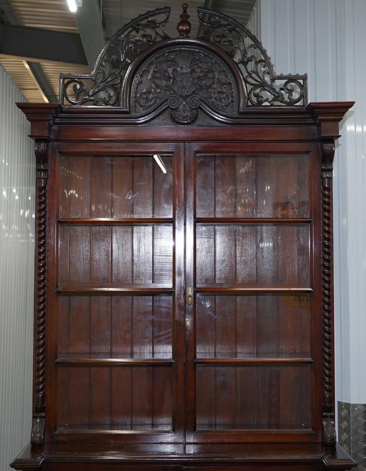 Victorian library in hand-carved hardwood