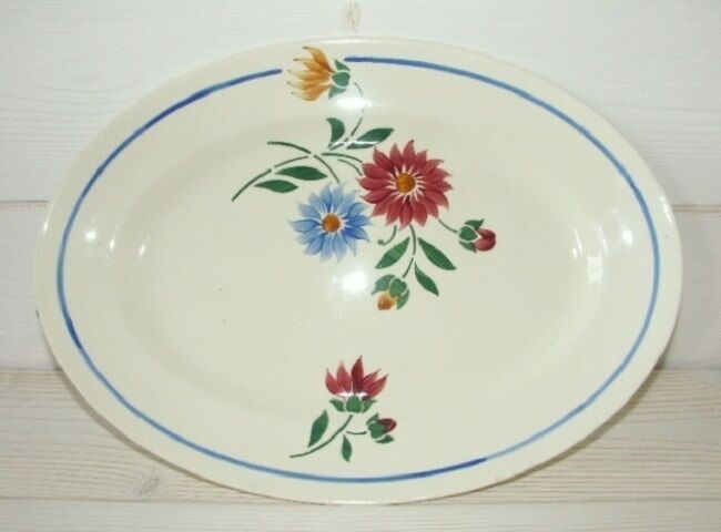 Old oval dish Lunéville Art Nouveau