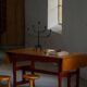 Scandinavian extendable table for writing or dining with a drawer, early 20th century.