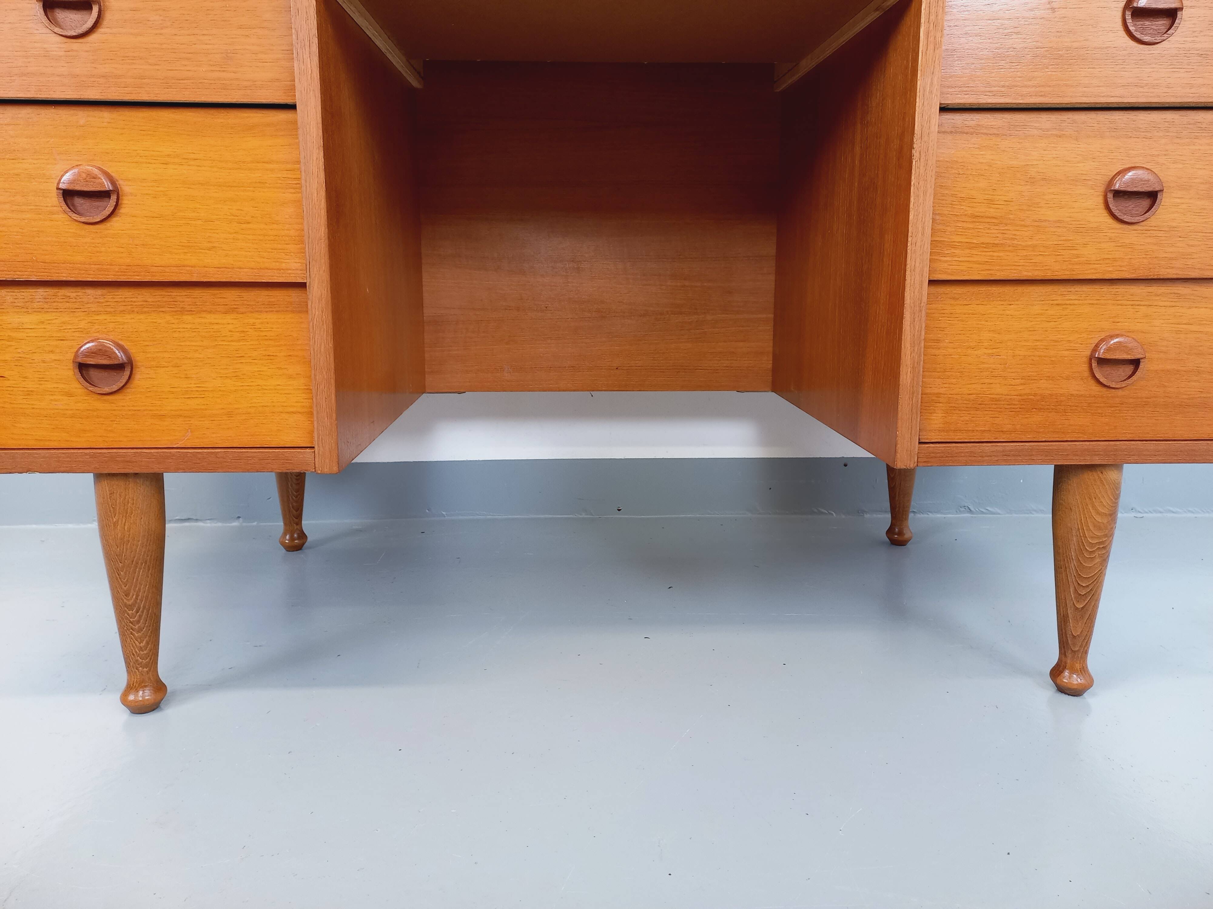 Vintage Scandinavian style executive desk in teak from the 60s