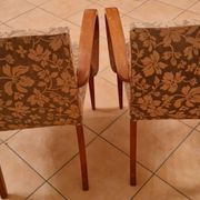 Pair of Art Deco curved wood armchairs – 1930s