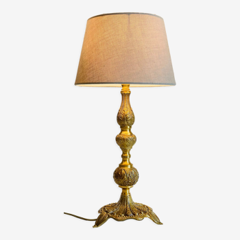Lamp in brass solid and fabric