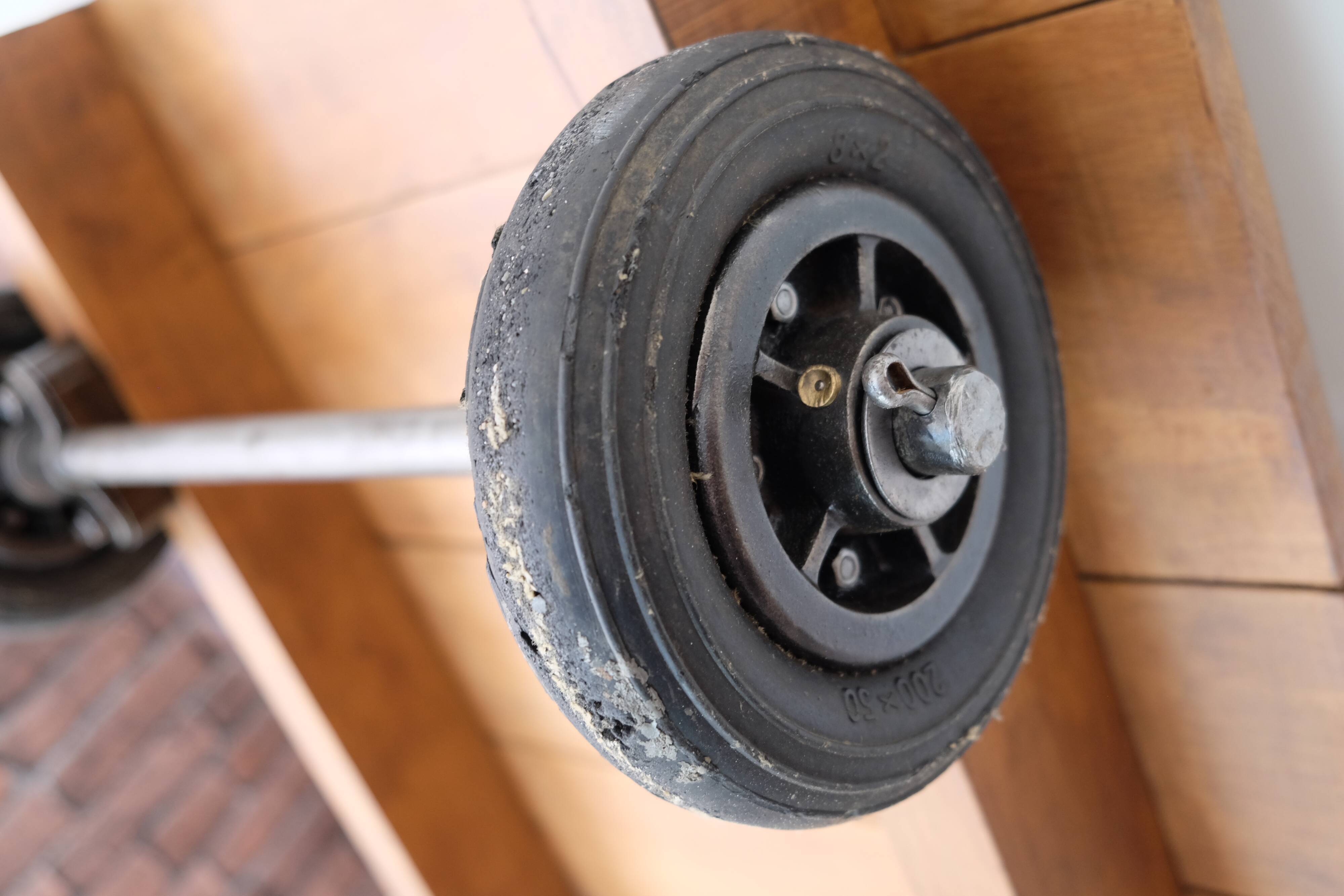 Industrial coffee table pallet on wheels
