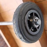 Industrial coffee table pallet on wheels