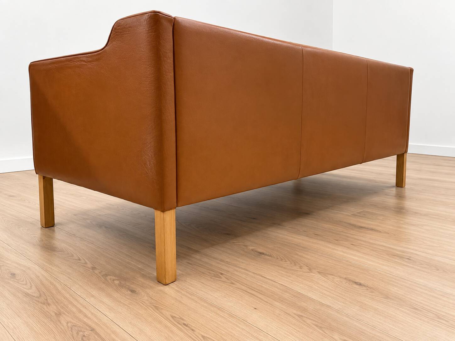 Vintage Danish mid-century 3-person Stouby sofa in cognac leather, 1960s