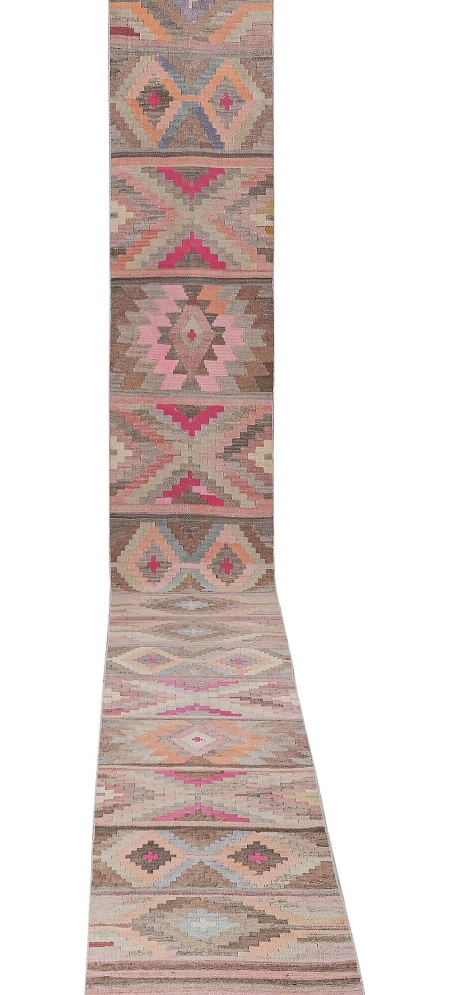 Vintage Turkish hallway rug 74x696 cm