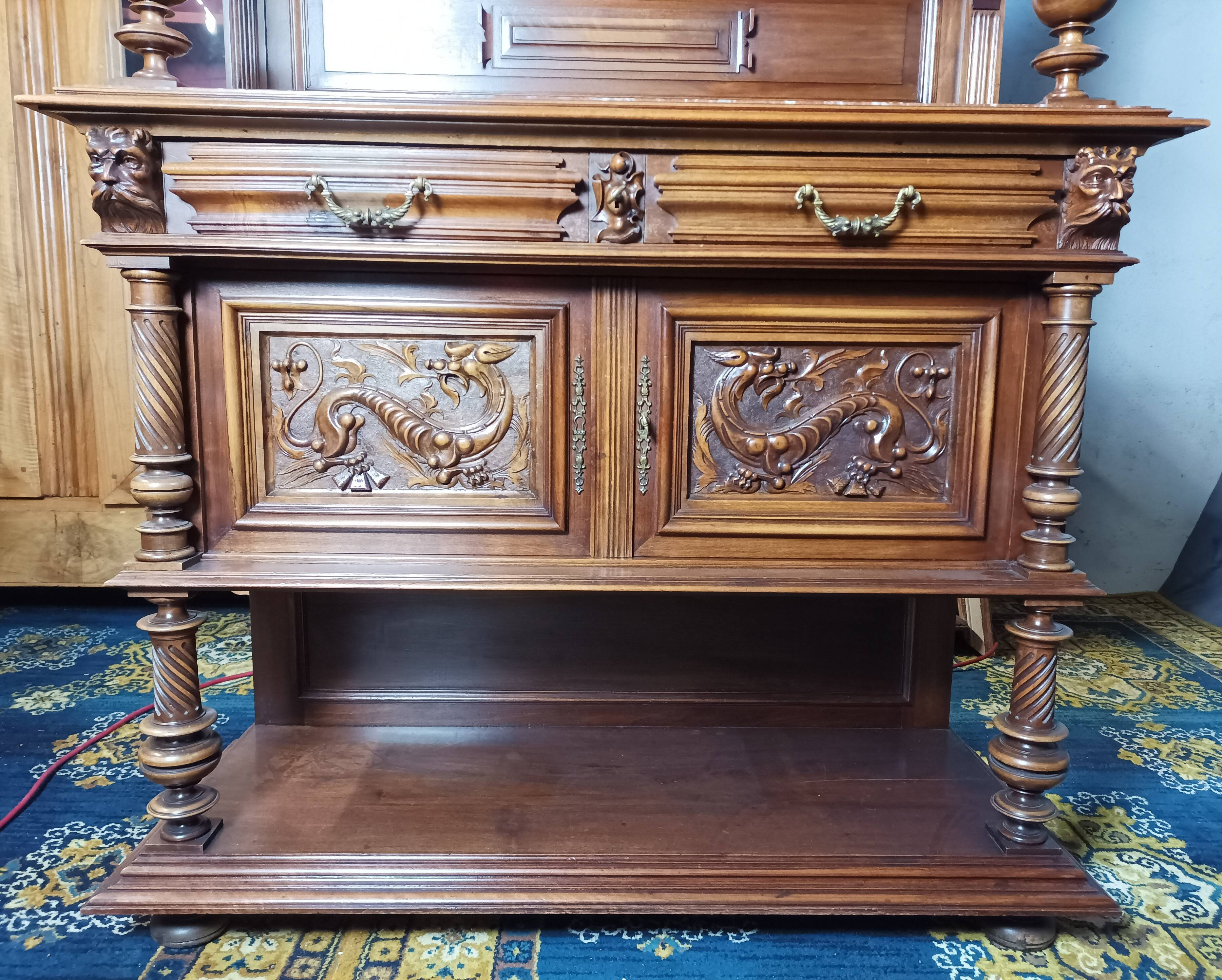 Buffet served Renaissance walnut