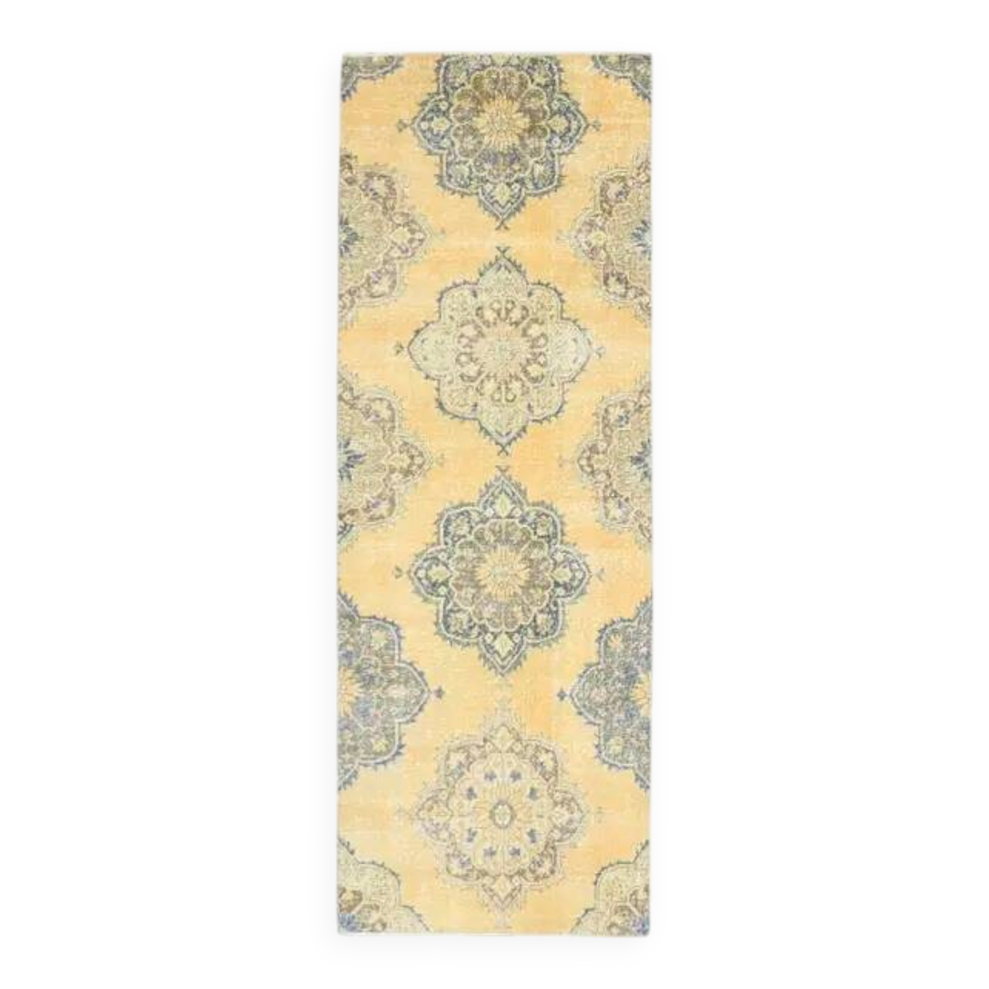 1970s Turkish Oushak Handmade Wool Cotton Orange Runner 98x274