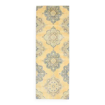 1970s Turkish Oushak Handmade Wool Cotton Orange Runner 98x274