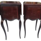 Pair of old bedside tables with flaps