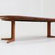 Vintage Danish oval extendable dining table solid teak 1960s XL
