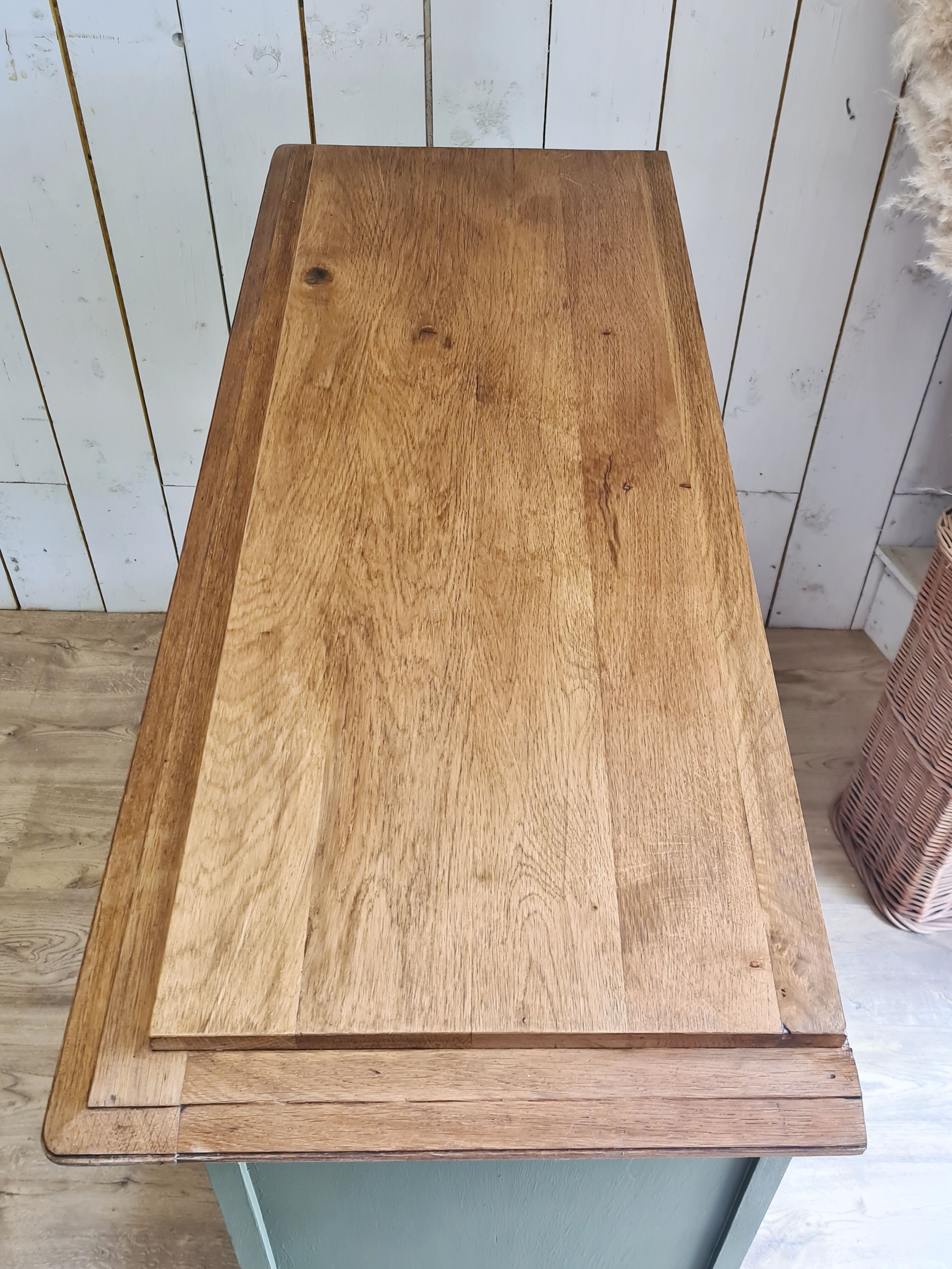 Old 2-door service console in restyled solid oak