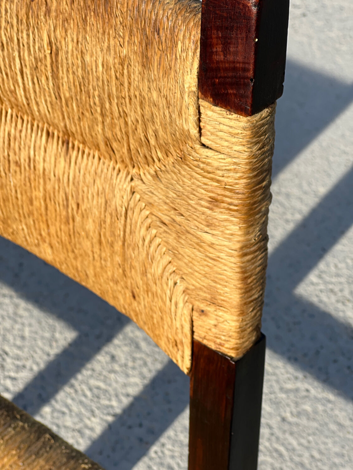 Set of 6 oak and straw chairs 1960