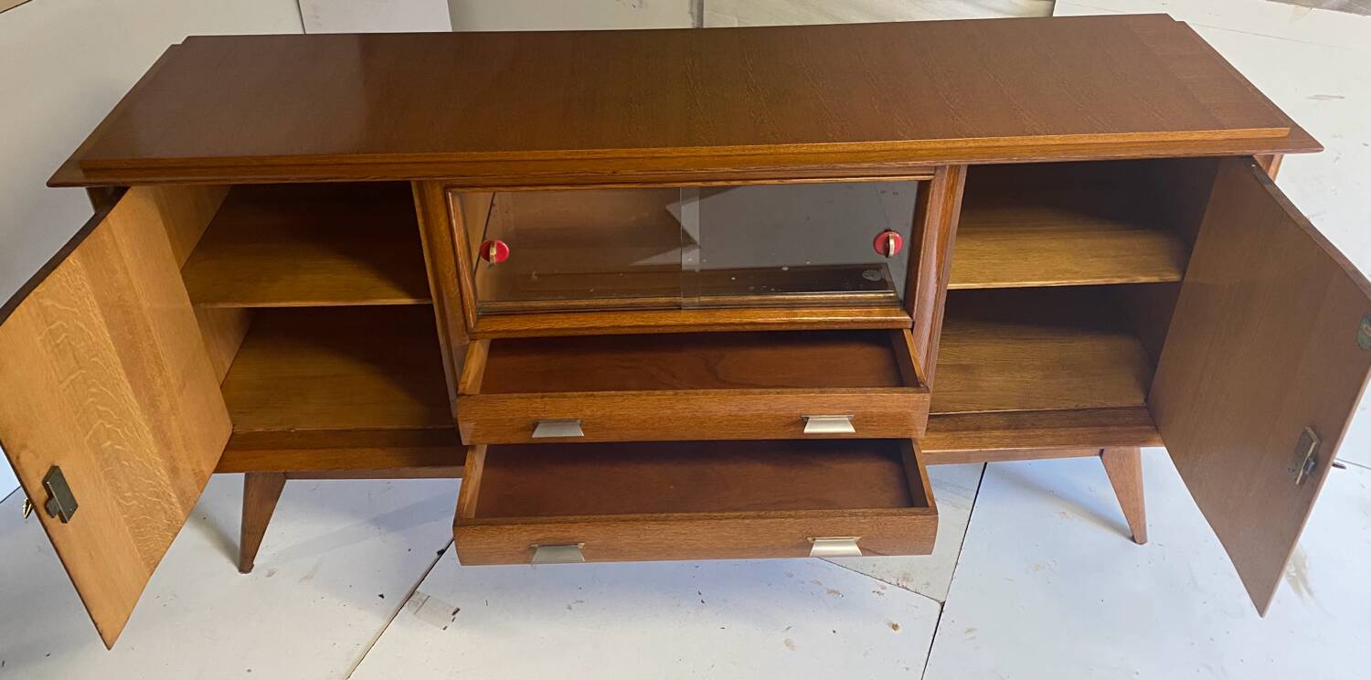 Oak sideboard with compass legs