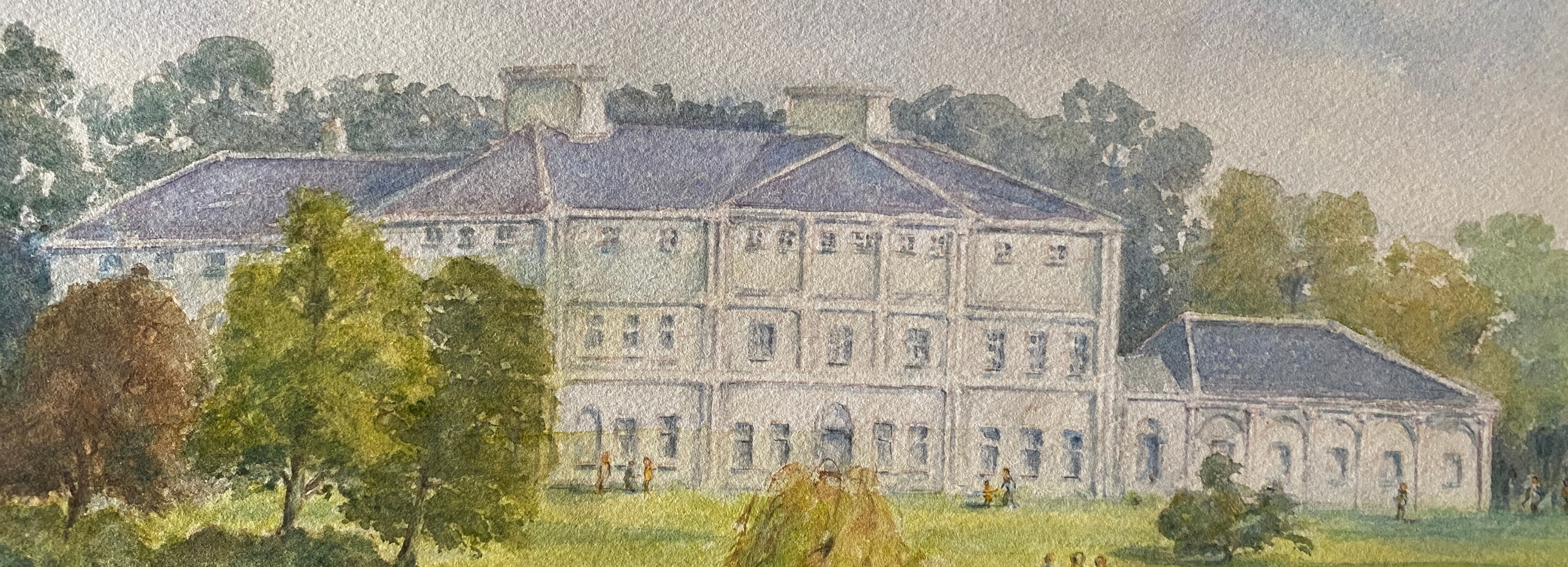 Watercolor painting Castle Park (English?) by Ronald Pickop